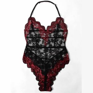New Black & Red Medium Lace Bodysuit Lingerie